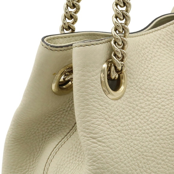 GUCCI Authentic White Leather Shoulder Bag - Picture 7 of 8